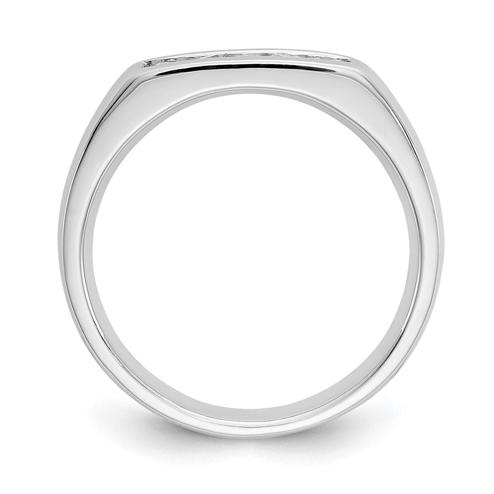 14K White Gold 5-Stone Real Diamond Channel Band