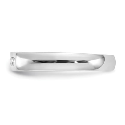 14K White Gold 5-Stone Real Diamond Channel Band