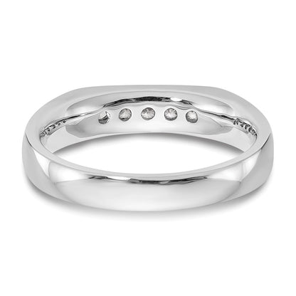 14K White Gold 5-Stone Real Diamond Channel Band