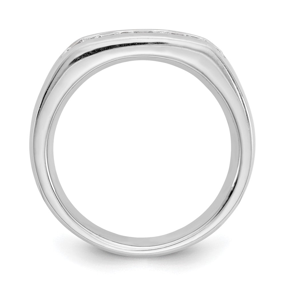 14K White Gold 5-Stone Real Diamond Channel Band