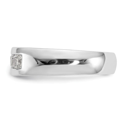 14K White Gold 5-Stone Real Diamond Channel Band
