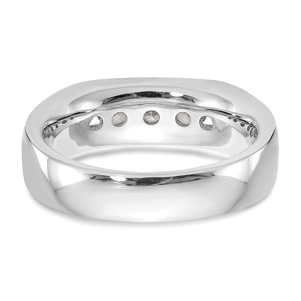 14K White Gold 5-Stone Real Diamond Channel Band