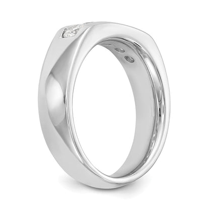 14K White Gold 5-Stone Real Diamond Channel Band