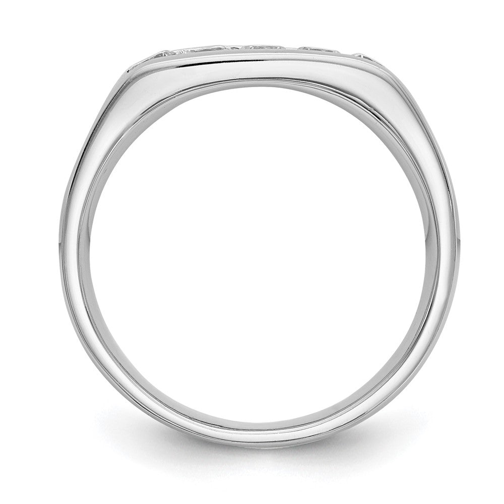 14K White Gold 5-Stone Real Diamond Channel Band