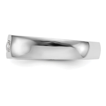 14K White Gold 5-Stone Real Diamond Channel Band