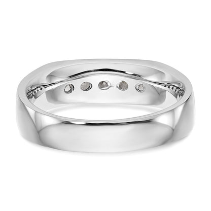 14K White Gold 5-Stone Real Diamond Channel Band
