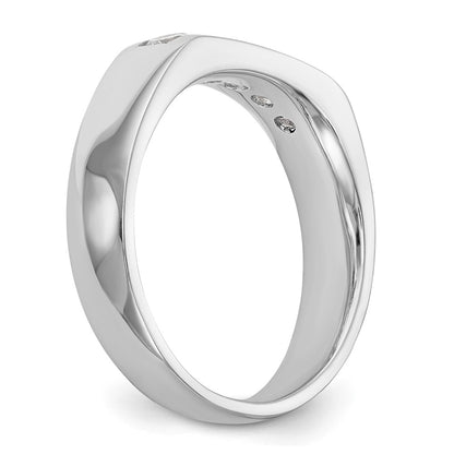 14K White Gold 5-Stone Real Diamond Channel Band