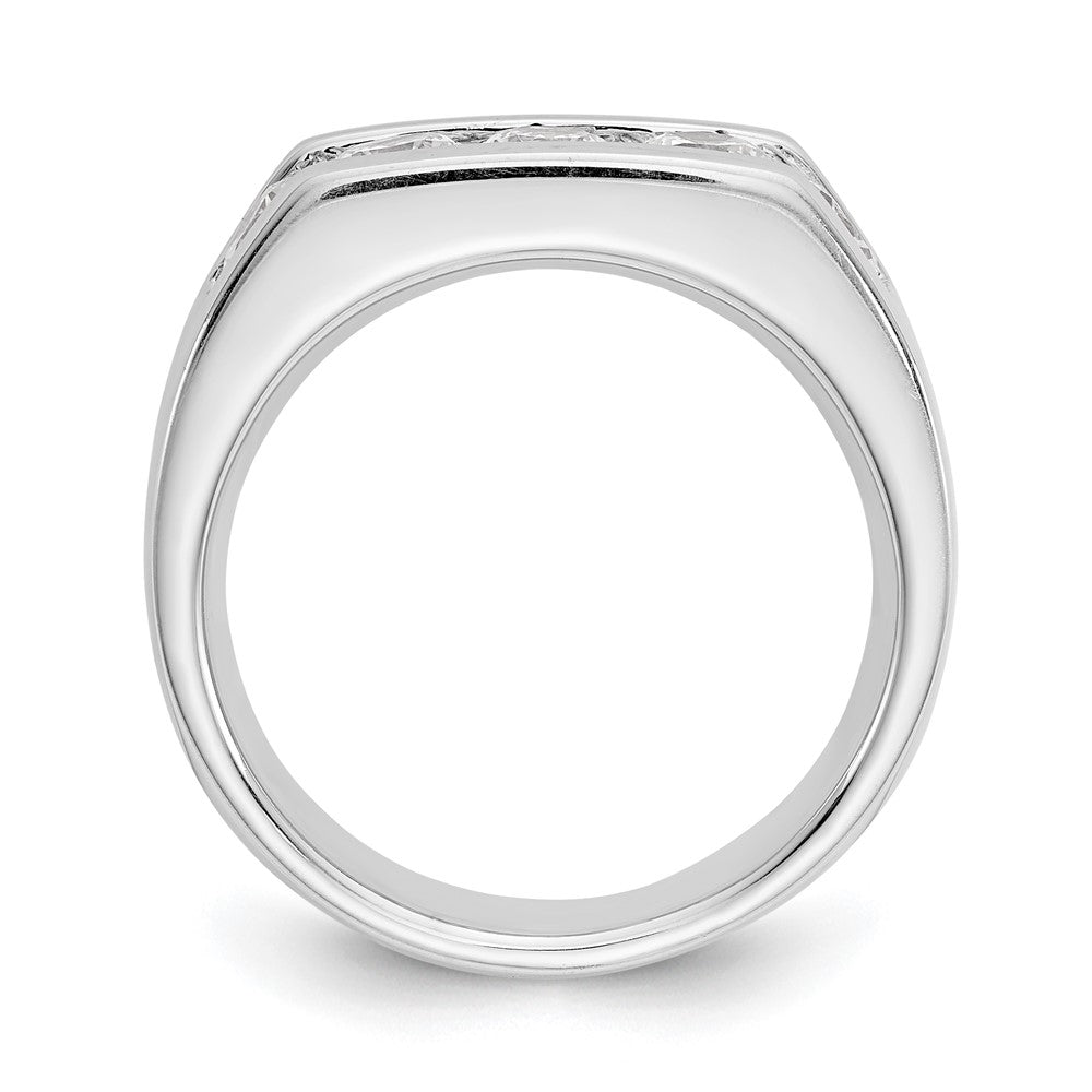 14K White Gold 5-Stone Real Diamond Channel Band