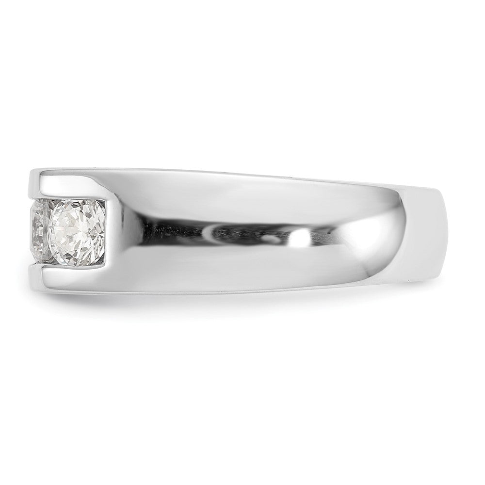 14K White Gold 5-Stone Real Diamond Channel Band