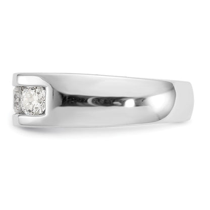 14K White Gold 5-Stone Real Diamond Channel Band