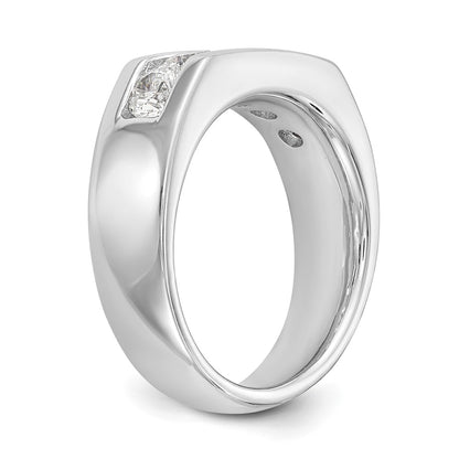 14K White Gold 5-Stone Real Diamond Channel Band