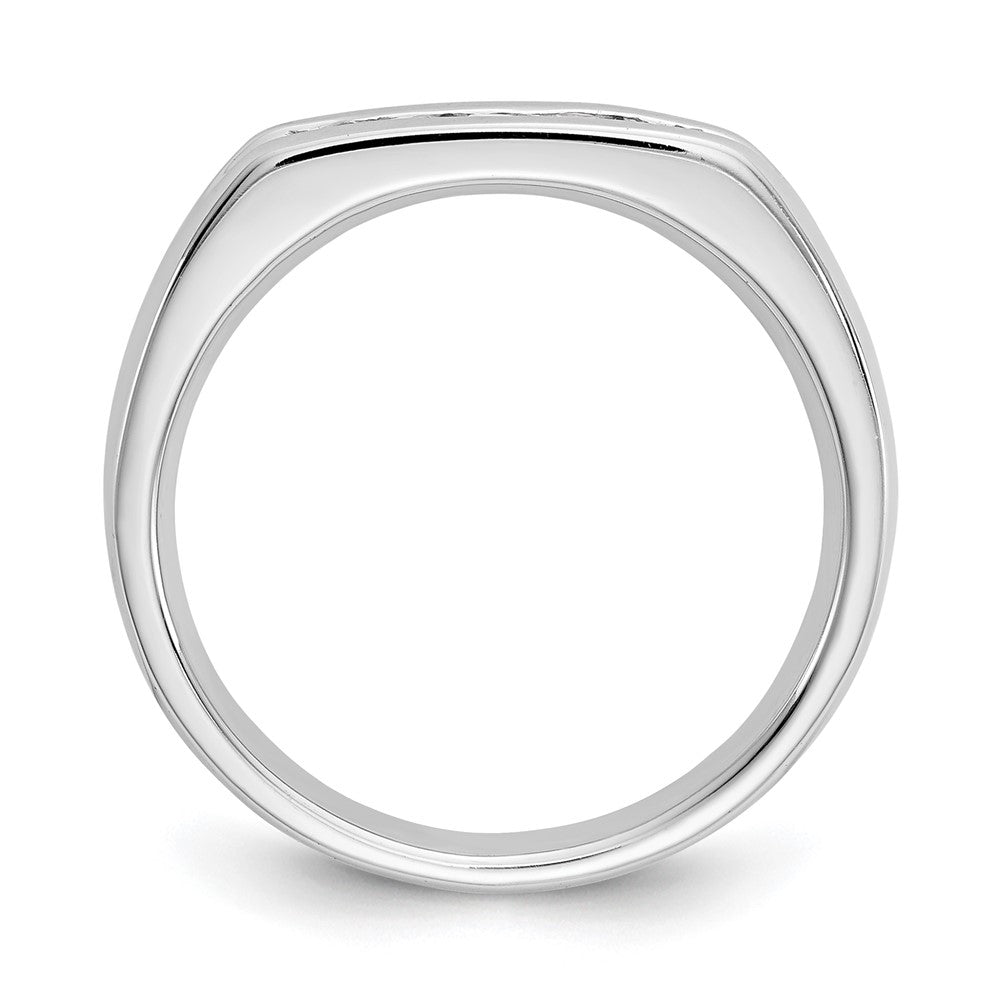 14K White Gold 5-Stone Real Diamond Channel Band