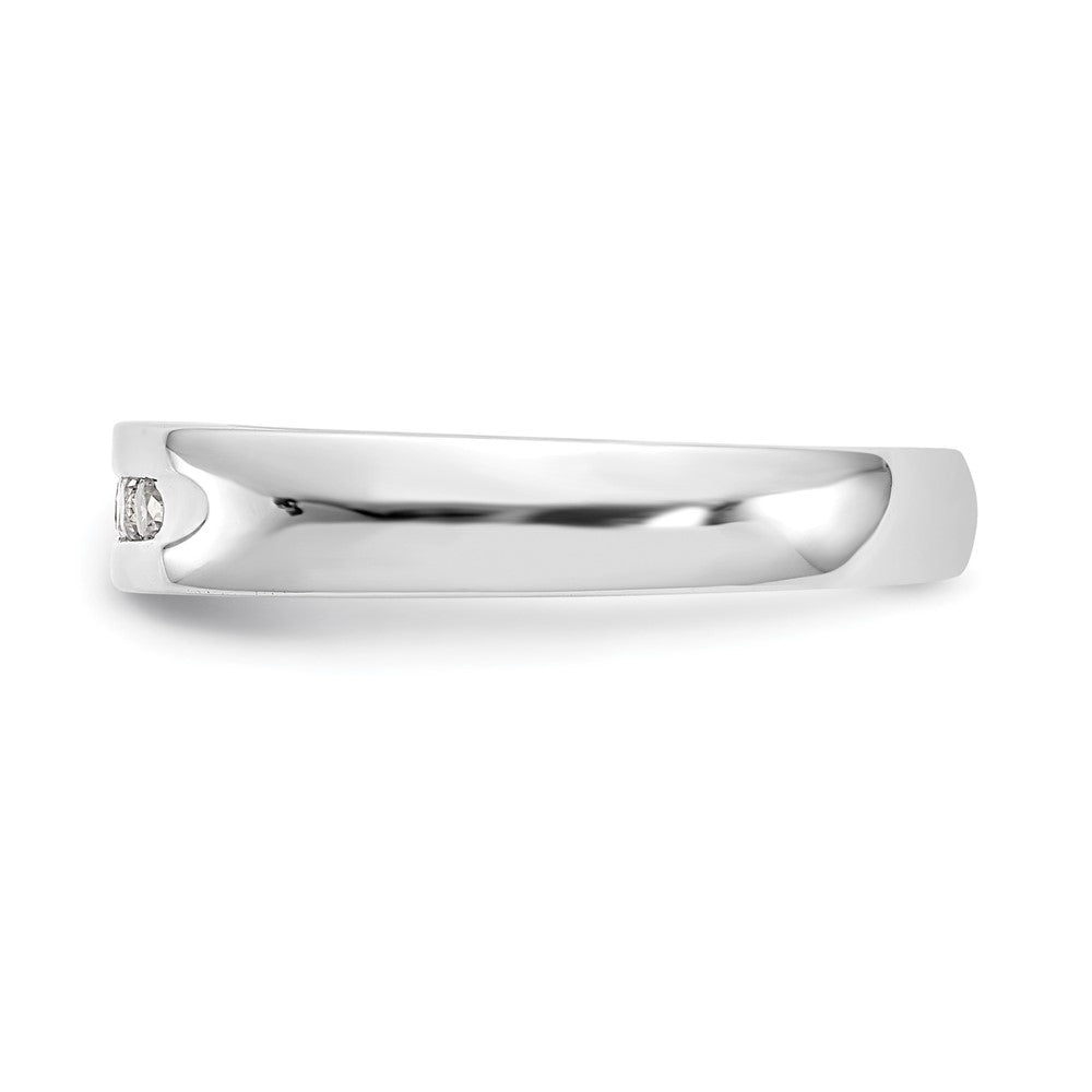 14K White Gold 5-Stone Real Diamond Channel Band