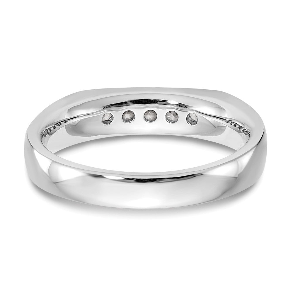 14K White Gold 5-Stone Real Diamond Channel Band