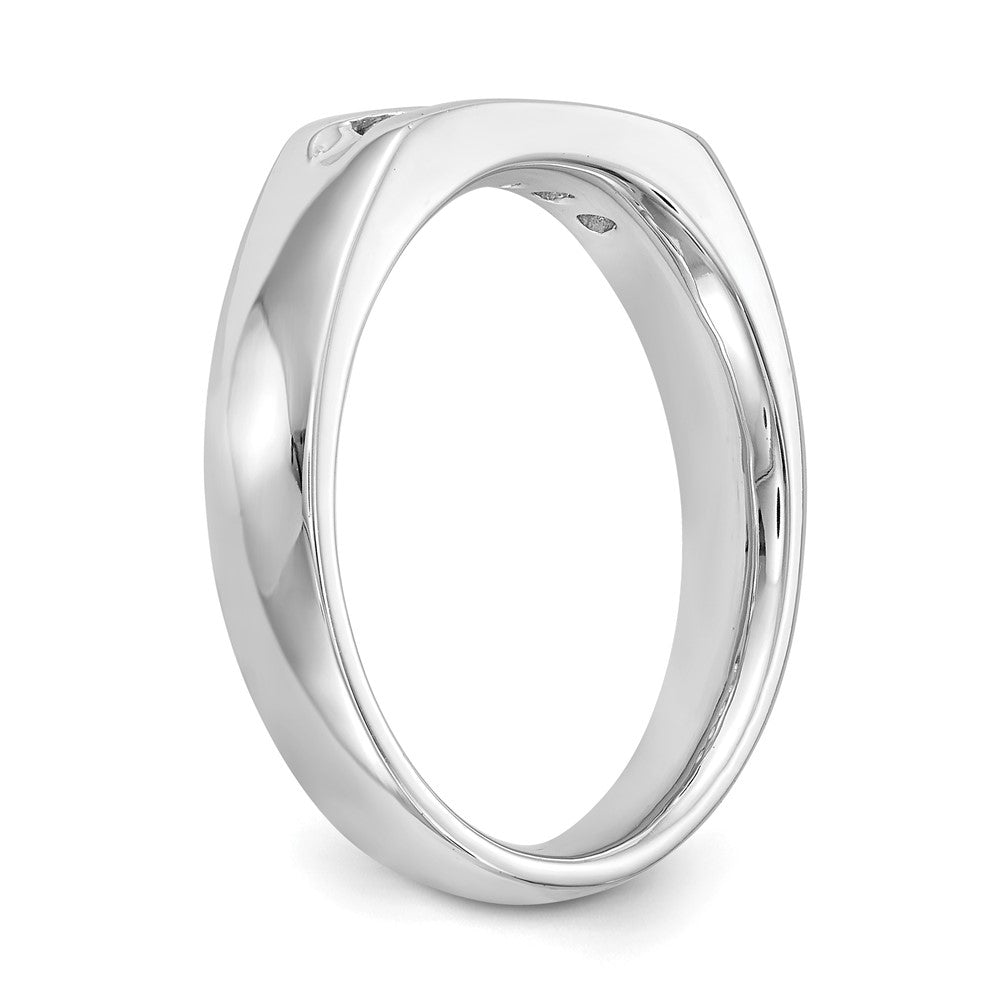 14K White Gold 5-Stone Real Diamond Channel Band