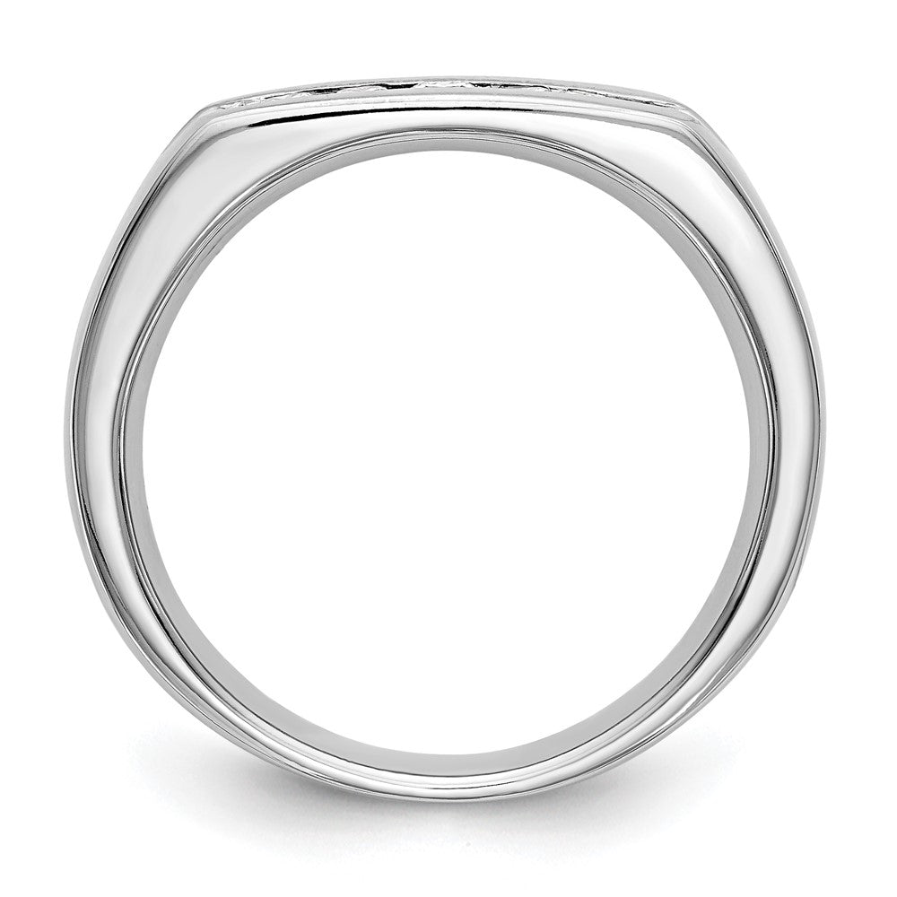 14K White Gold 5-Stone Real Diamond Channel Band