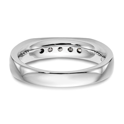 14K White Gold 5-Stone Real Diamond Channel Band