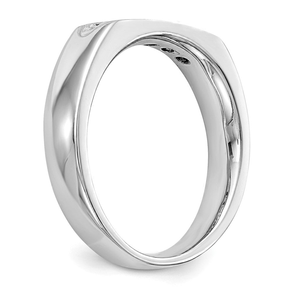 14K White Gold 5-Stone Real Diamond Channel Band