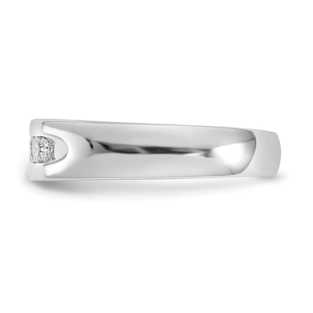 14K White Gold 5-Stone Real Diamond Channel Band