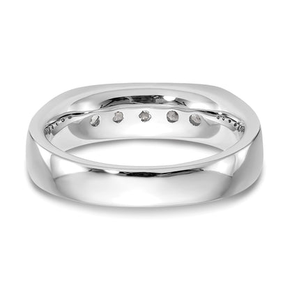 14K White Gold 5-Stone Real Diamond Channel Band