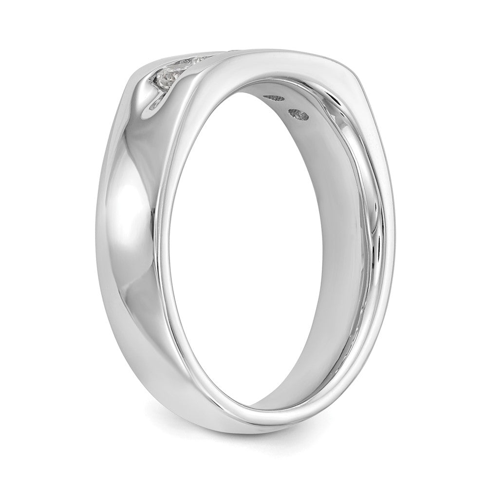 14K White Gold 5-Stone Real Diamond Channel Band