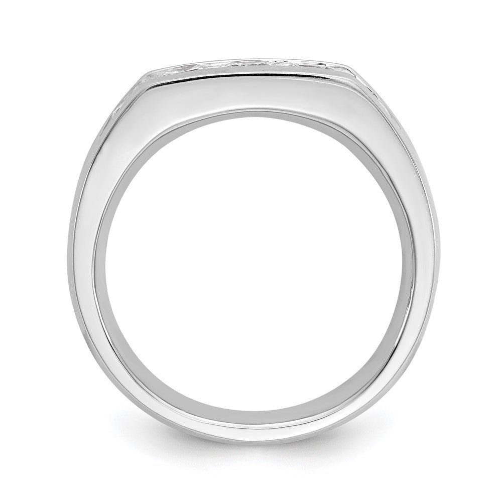 14K White Gold 5-Stone Real Diamond Channel Band