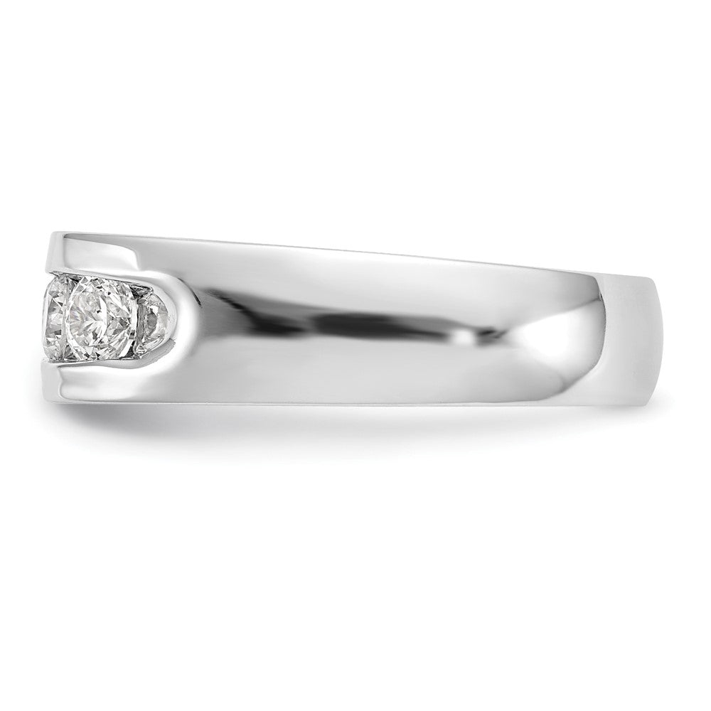 14K White Gold 5-Stone Real Diamond Channel Band