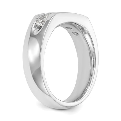 14K White Gold 5-Stone Real Diamond Channel Band