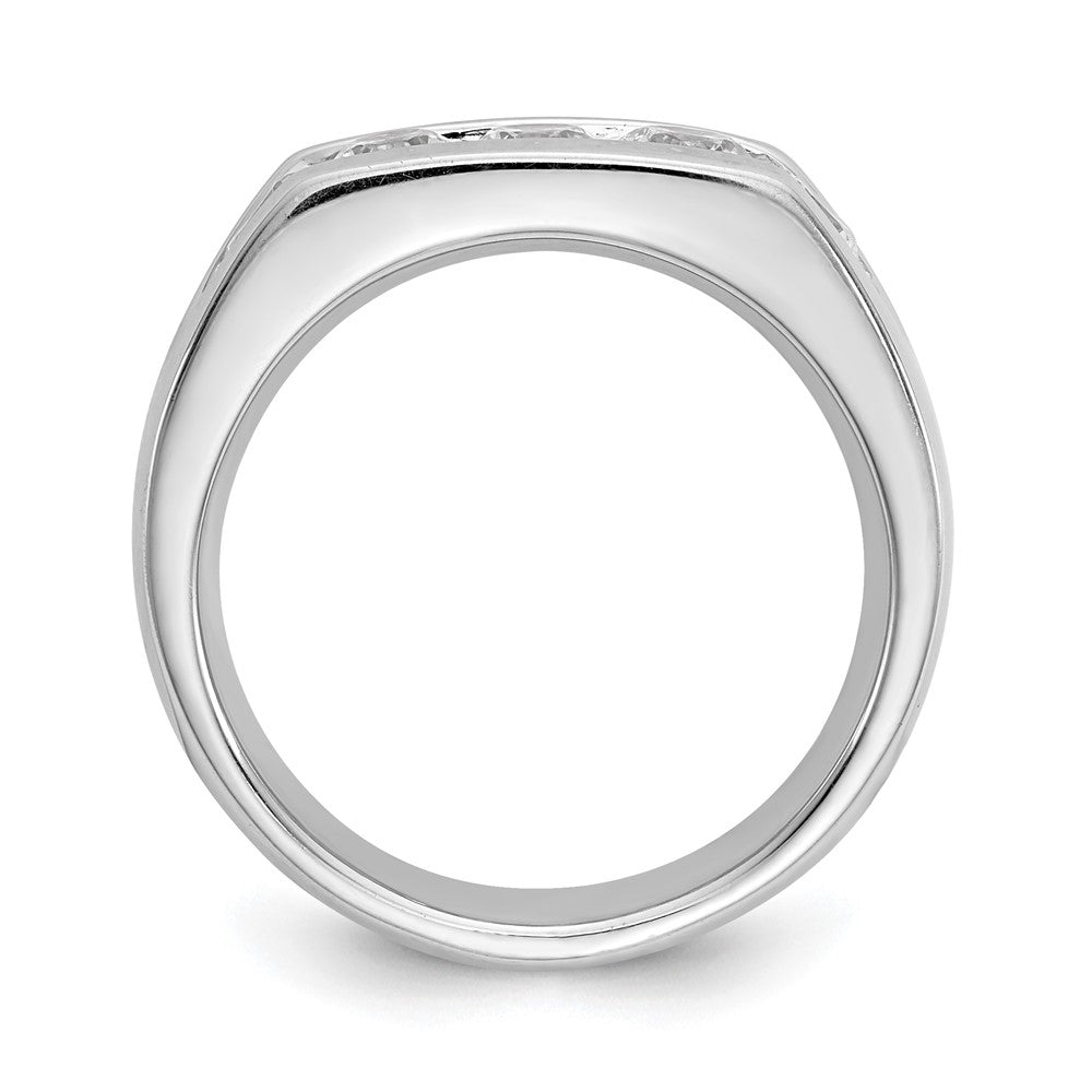14K White Gold 5-Stone Real Diamond Channel Band