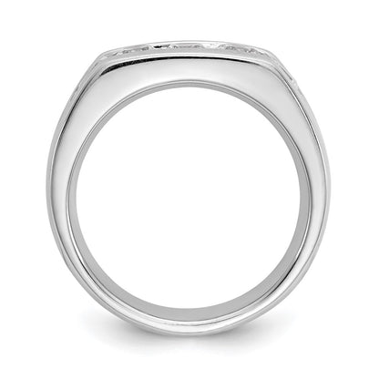 14K White Gold 5-Stone Real Diamond Channel Band