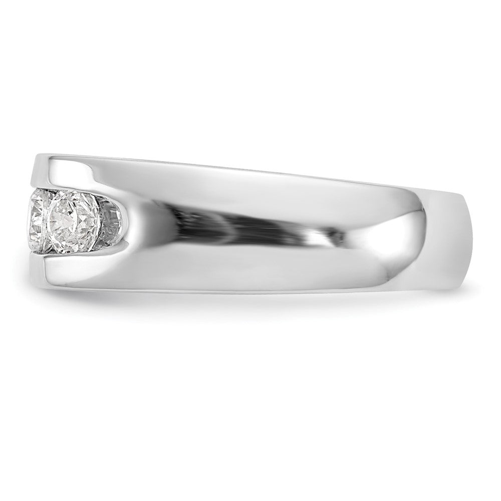 14K White Gold 5-Stone Real Diamond Channel Band