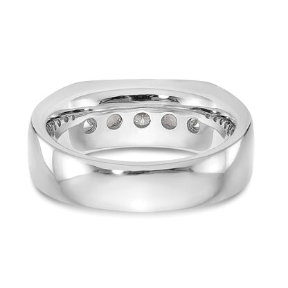 14K White Gold 5-Stone Real Diamond Channel Band