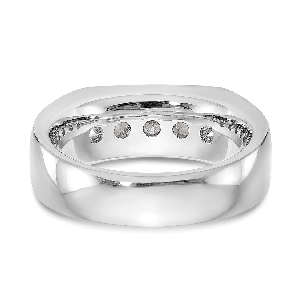 14K White Gold 5-Stone Real Diamond Channel Band