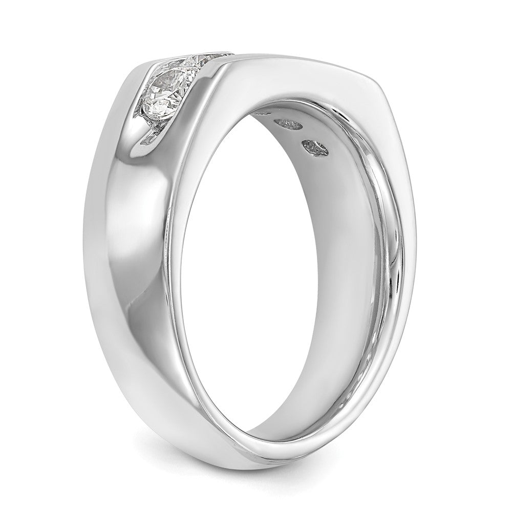 14K White Gold 5-Stone Real Diamond Channel Band