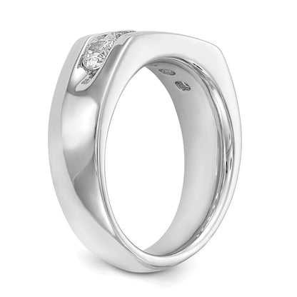 14K White Gold 5-Stone Real Diamond Channel Band