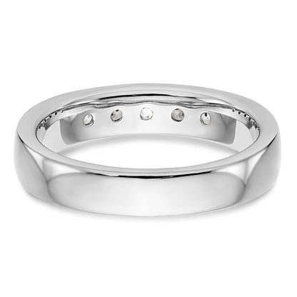 14k White Gold 5-Stone 1/2 carat Round Diamond Complete Channel Band