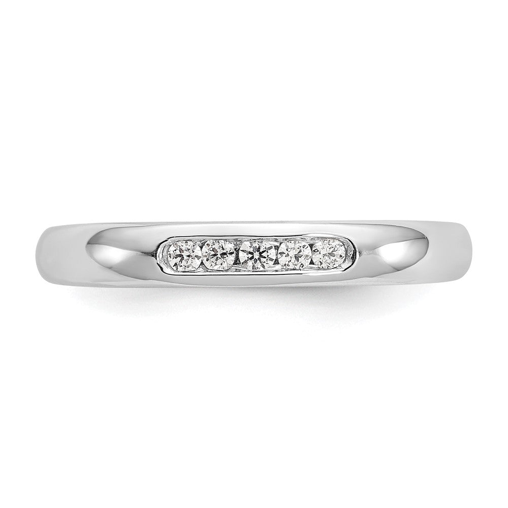 14K White Gold 5-Stone Real Diamond Channel Band