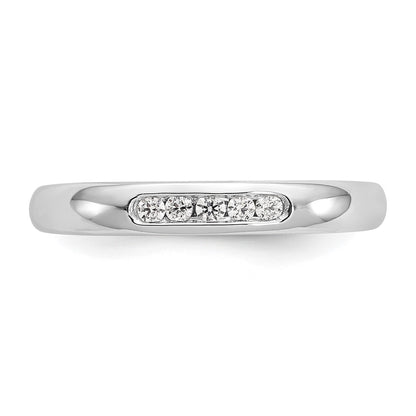 14K White Gold 5-Stone Real Diamond Channel Band