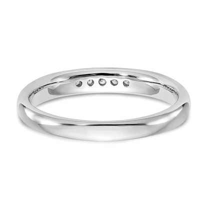 14K White Gold 5-Stone Real Diamond Channel Band