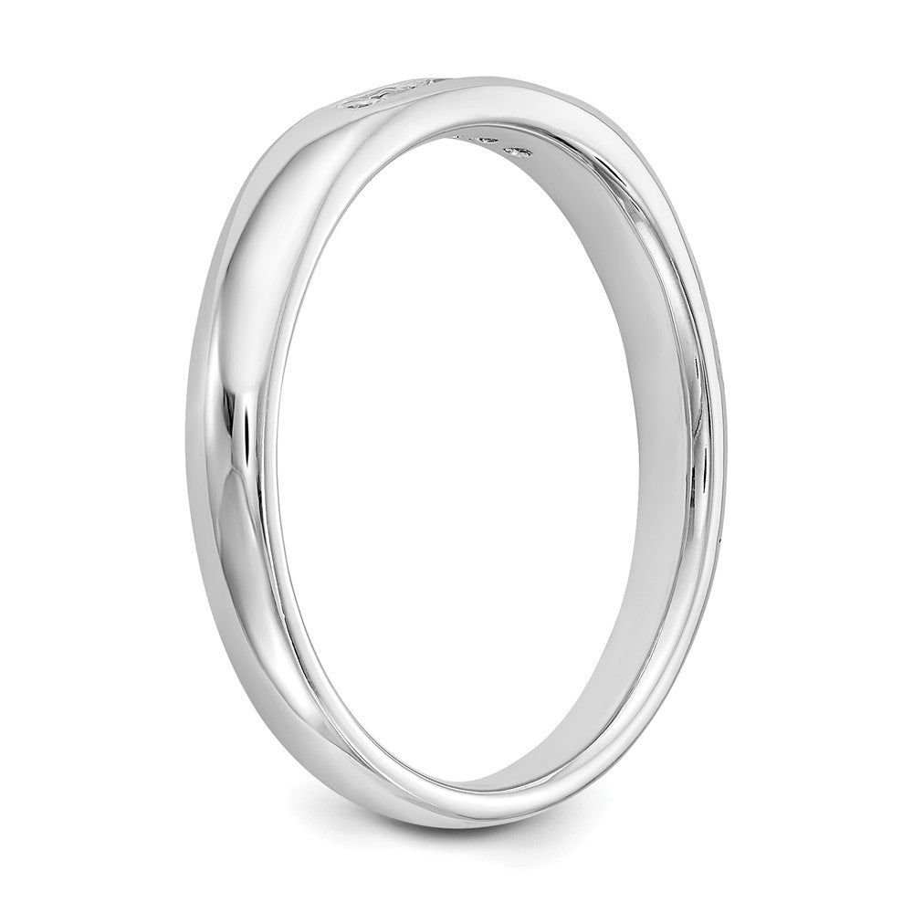 14K White Gold 5-Stone Real Diamond Channel Band