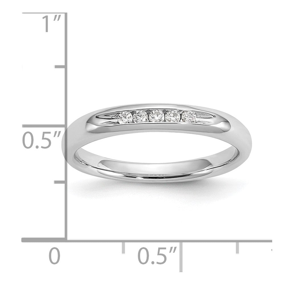 14K White Gold 5-Stone Real Diamond Channel Band