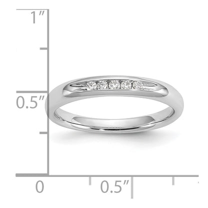 14K White Gold 5-Stone Real Diamond Channel Band