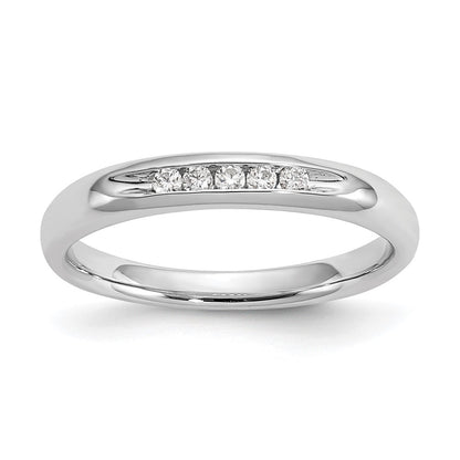 14K White Gold 5-Stone Real Diamond Channel Band