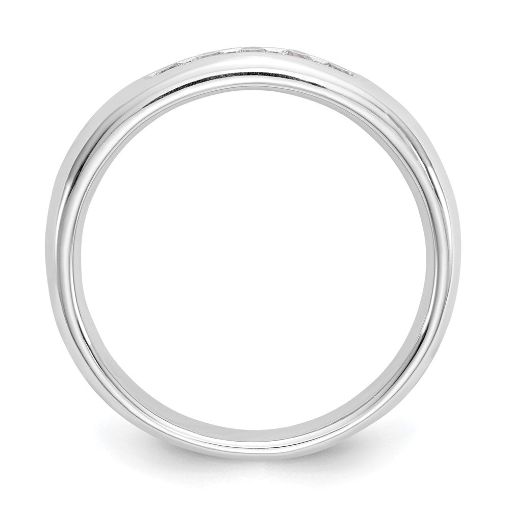 14K White Gold 5-Stone Real Diamond Channel Band