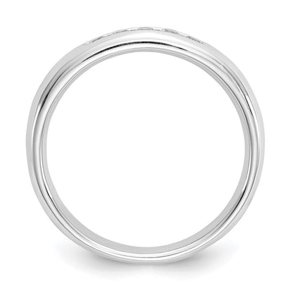 14K White Gold 5-Stone Real Diamond Channel Band