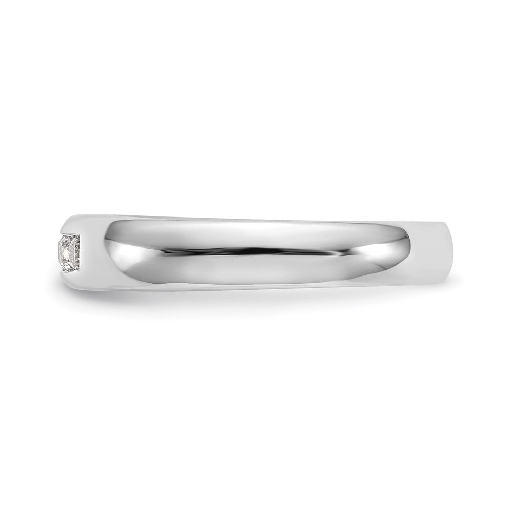 14K White Gold 5-Stone Real Diamond Channel Band