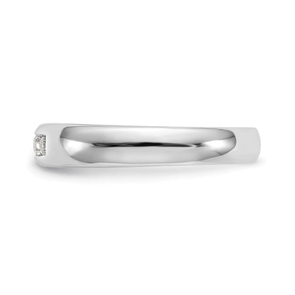 14K White Gold 5-Stone Real Diamond Channel Band