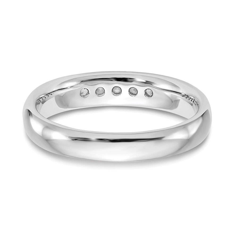 14K White Gold 5-Stone Real Diamond Channel Band