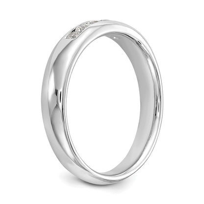 14K White Gold 5-Stone Real Diamond Channel Band