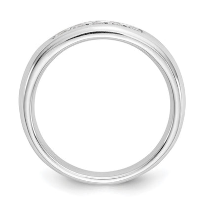 14K White Gold 5-Stone Real Diamond Channel Band